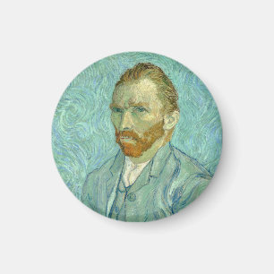 Imã Autorretrato de Vincent Van Gogh com Fundo Azul