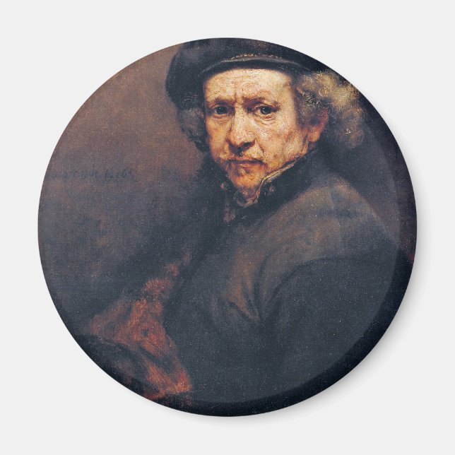 Imã Autorretrato, Por Rembrandt (Melhor Qualidade) (Frente)