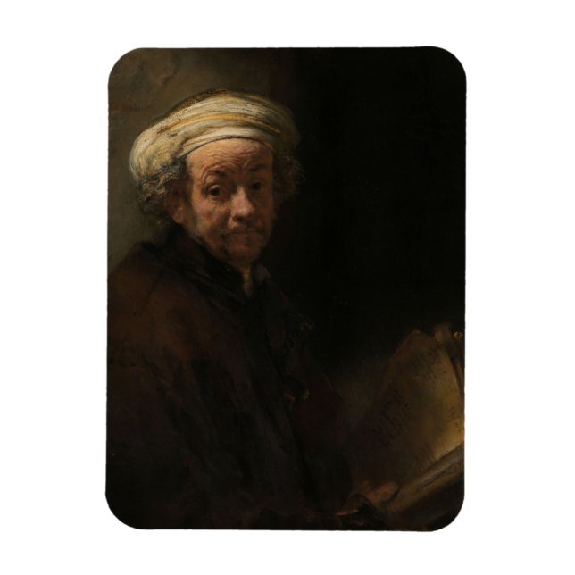 Ímã Autorretrato Rembrandt antigo (Vertical)