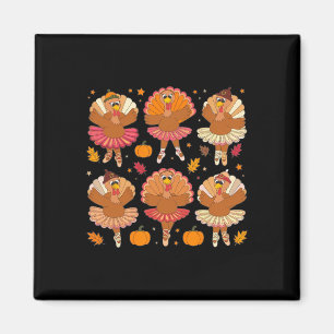 Imã Autumn Ballerinas Dançando Cute Turquia Ação de Gr