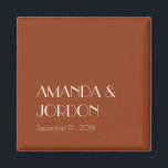 Imã Autumn Boho Deco | Magnet De Casamento De Ferrugem<br><div class="desc">Este Deco de Boho de outono | Magneta de casamento ferrugem cria um deserto rústico simples e versátil ou tema ocidental country para a celebração do seu casamento. Com a laranja queimada, terracota, ferrugem, esquema de cor de cobre, combinado com o design minimalista de bege simples, permite que a combinação...</div>