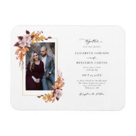 Ímã Autumn Fall Floral Wedding Foliage Script