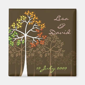 Imã Autumn Fall Trees Woodland Casamento Salvar A Data