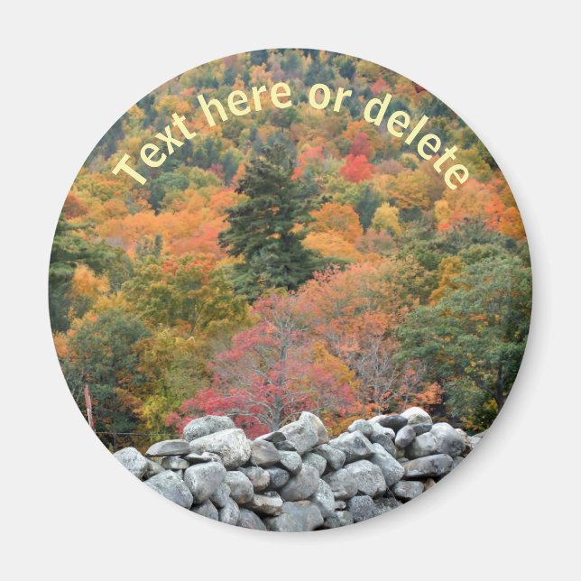 Imã Autumn Foliage Stone Wall Nature Personalizado (Frente)