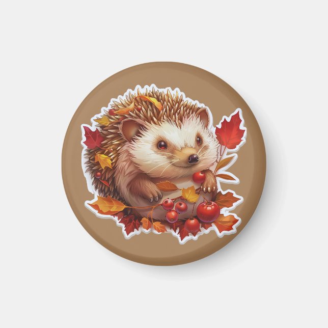 Imã Autumn Hedgehog Adventure (Frente)