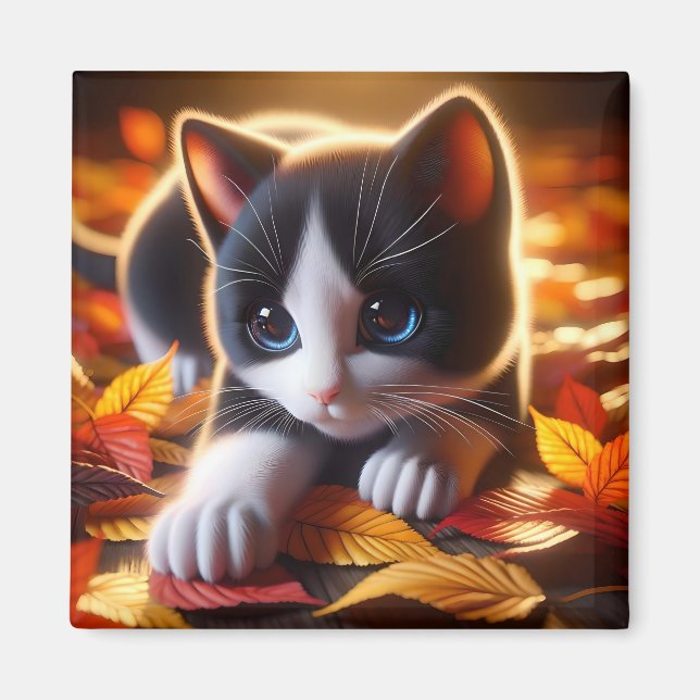 Imã Autumn Kitten Magnet (Frente)