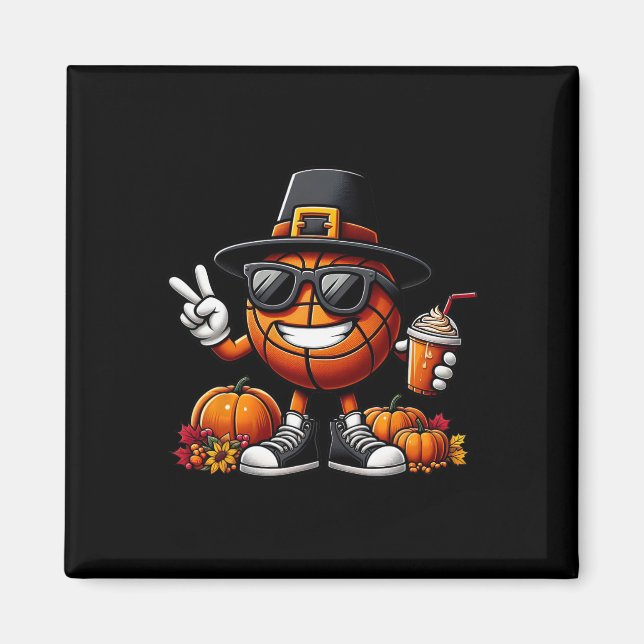 Imã Autumn Pumpkin Fall Bysketbyll (Frente)