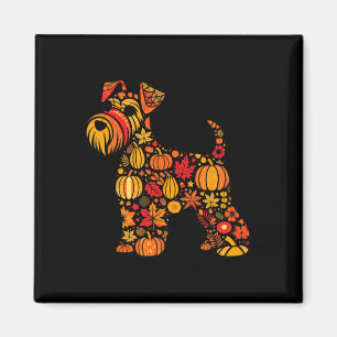 Imã Autumn Pumpkin Fall Miniature Schnauzer Thanksgivi