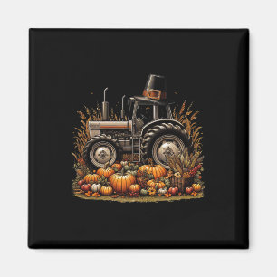 Imã Autumn Pumpkin Fall Trator de Ação de Graças Mulhe