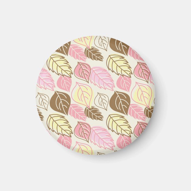 Imã Autumn Splendor: Leaf Seamless Pattern (Frente)