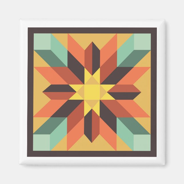 Imã Autumn Star Barn Quilt Magnet (Frente)
