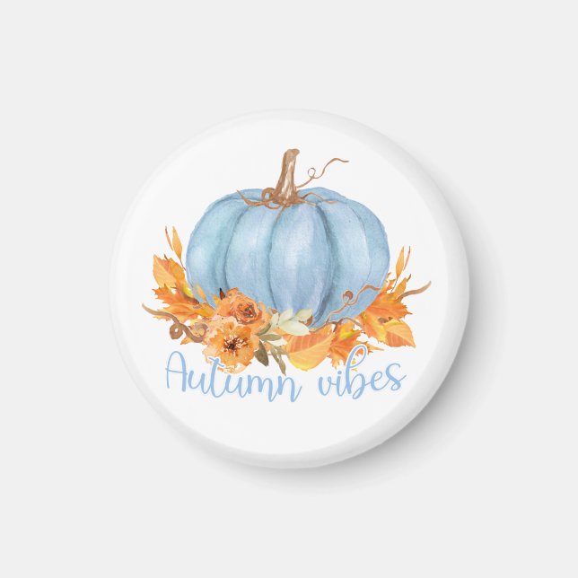 Imã Autumn Vibes Blue Pumpkin Magnet (Frente)