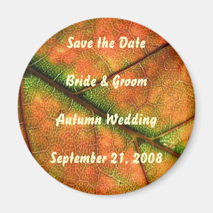 Imã Autumn Weding Save the Date Magnet