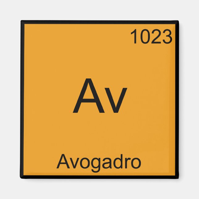 Imã Av - Avogadro Camiseta de Elemento Divertido de Qu (Frente)