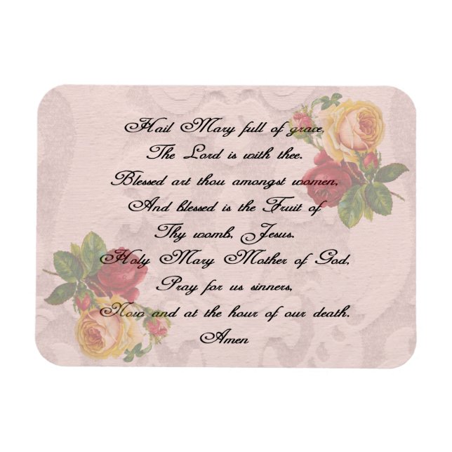Ímã Ave Mary Prayer (Horizontal)