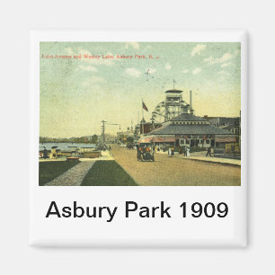Imã Avenida do lago, parque de Asbury, vintage 1909 de