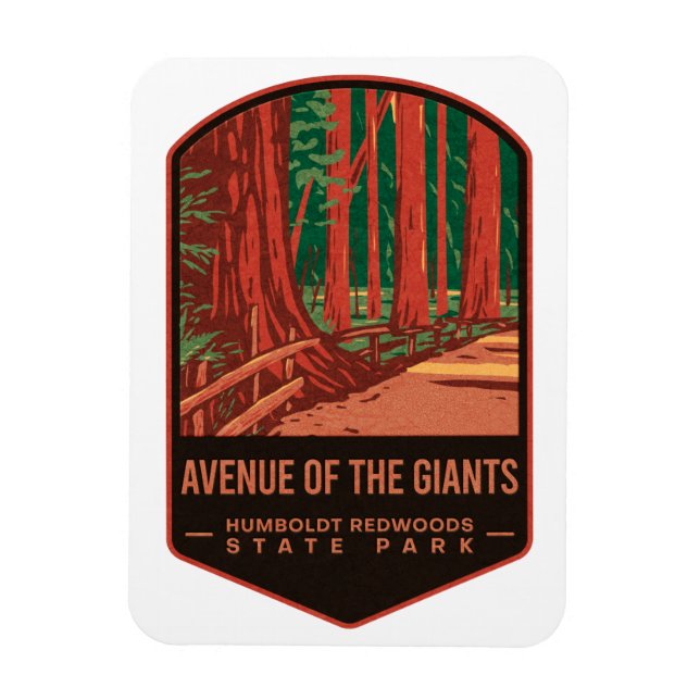 Ímã Avenida dos Giants Redwood State Park (Vertical)