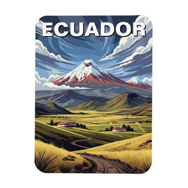 Ímã Avenida dos Vulcões viagem no Equador (Vertical)