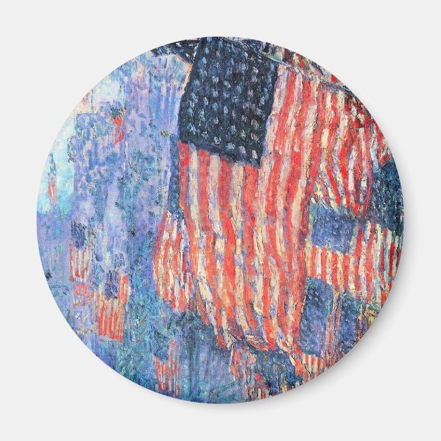 Imã Avenida na Chuva por Frederick Childe Hassam (Frente)