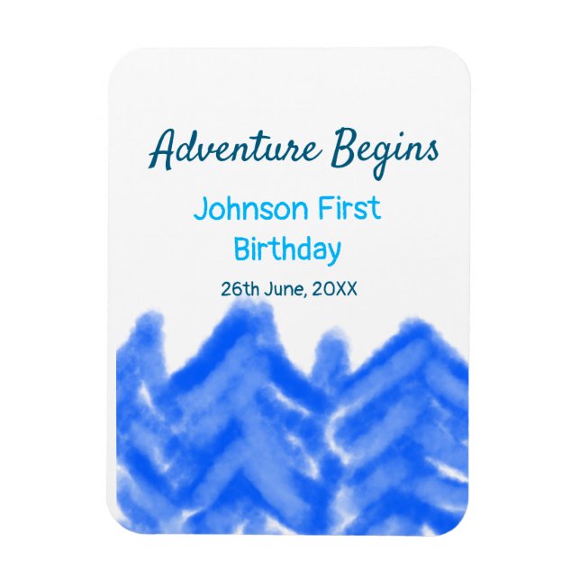 Ímã Aventura Azul Aqua inicia montanha primeiro aniver (Vertical)