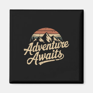 Imã Aventura Vintage Espera Montanhas ao Ar Livre Natu