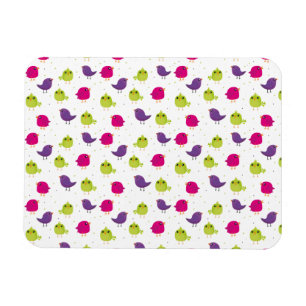 Ímã Aves brancas e coloridas