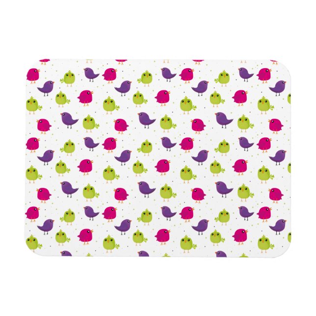 Ímã Aves brancas e coloridas (Horizontal)