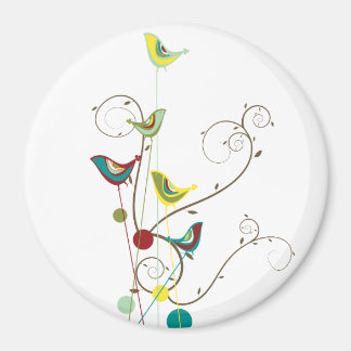 Imã Aves de Verão Whimsical Nadam Vinhas Naturais Mode