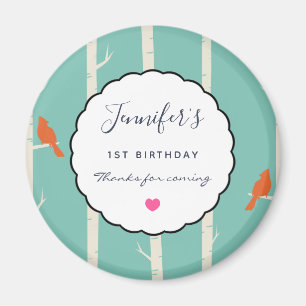 Imã Aves Laranja Retroativas em Obrigados de aniversár