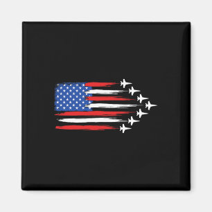 Imã Avião a Jato de Combate Bandeira Americana Jatos d