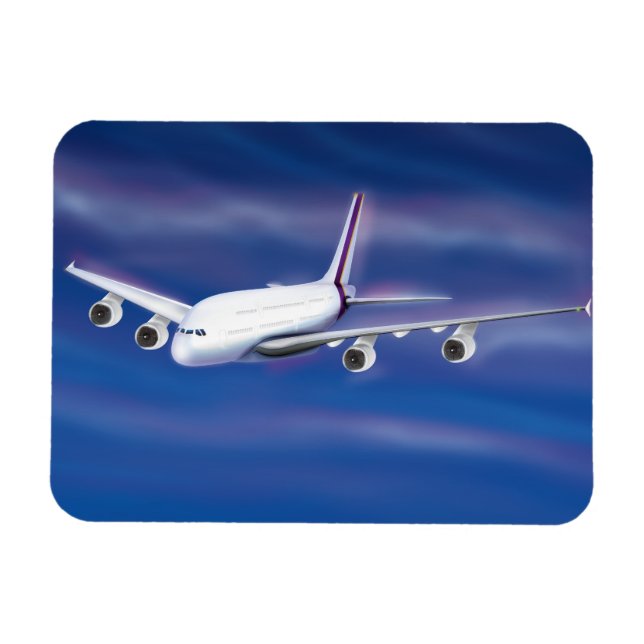 Ímã Avião Comercial de Dois Andares (Horizontal)