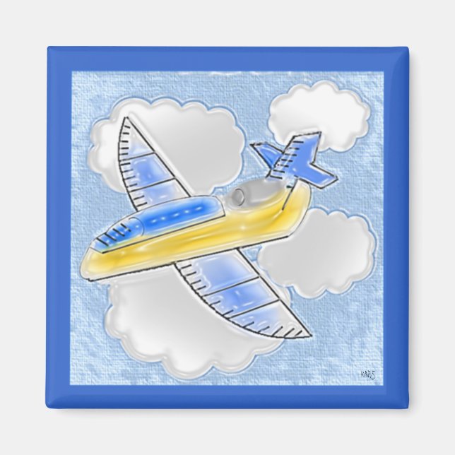 Imã Avião de Jato de Arte Digital (Frente)