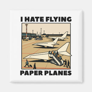 Imã Avião de Papel Embarcado com Linhas Aéreas Humor P