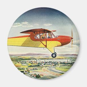 Imã Avião De Transporte Vintage Sobre Campos De Fazen