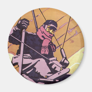 Imã Avião Hang Glider de Transporte Vintage