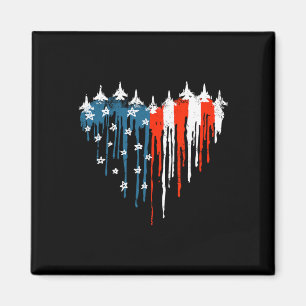 Imã Avião Red White Blue American Flag 4th Of