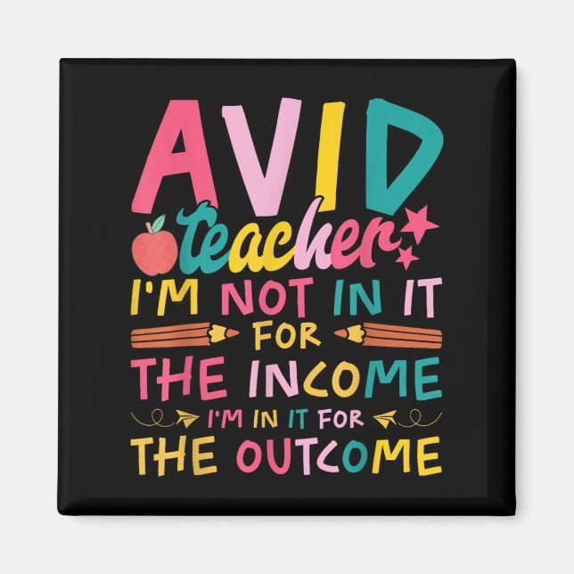 Imã Avid Teacher Supplies Funny Back To School For Men (Frente)