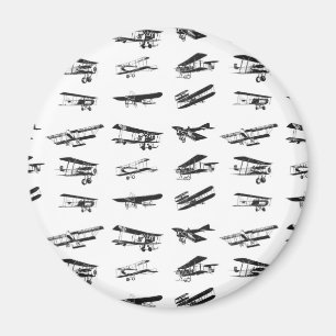 Imã Aviões velhos em preto e branco, aviões do vinta