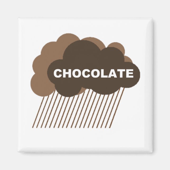 Imã Aviso: Chuva de Chocolate (Frente)