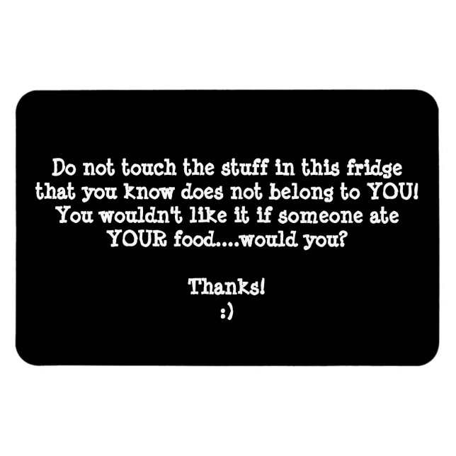 Ímã Aviso De Ladrão De Comidas De Fridge - Personalize (Horizontal)