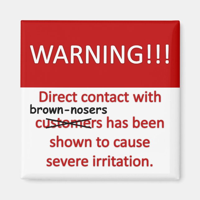 Imã Aviso de Nariz Marrom (Frente)