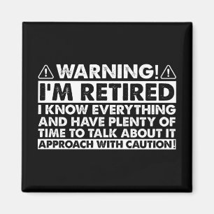 Imã Aviso Estou Aposentado Piada Aposentadoria Aposent