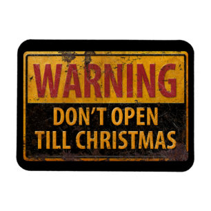 Ímã AVISO - não abra até o sinal de aviso do Natal