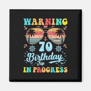 Imã Aviso Viagem de Aniversário de 70 anos em Andament