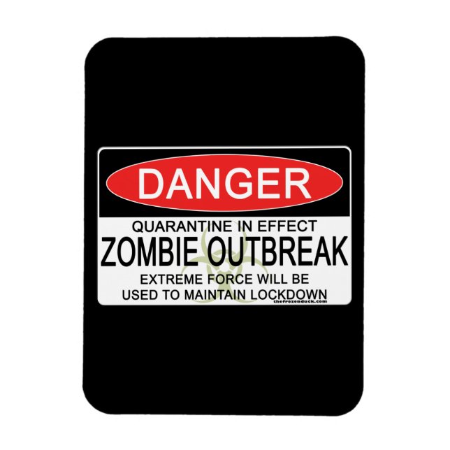 Ímã Aviso - Zombie Outbreak (Vertical)