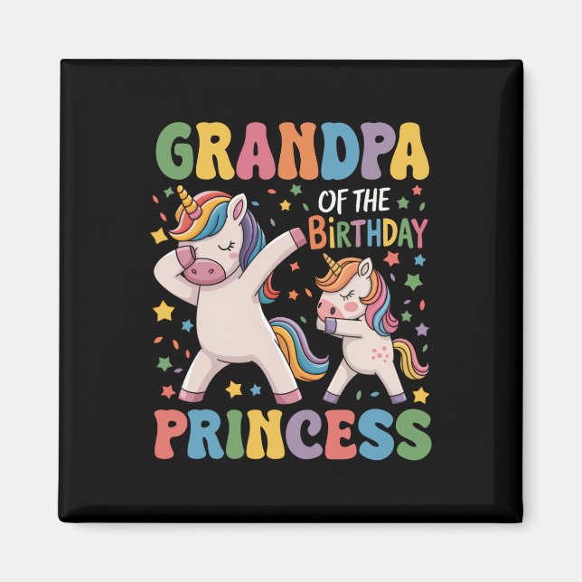 Imã Avô Da Princesa Aniversário Dabbing Unic (Frente)