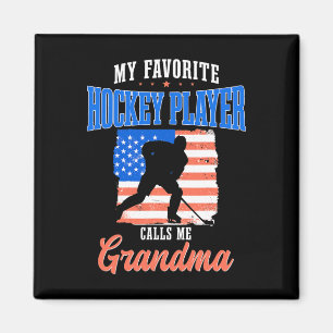 Imã Avó de Hockey de 4 de Julho Bandeira Americana Avô
