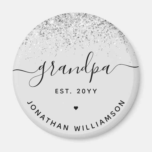 Imã Avô Est Glitter Confetti Presentes Personalizados  (Frente)