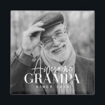 Imã Avô Incrível Desde 20XX Foto Elegante Simples<br><div class="desc">Esta design simples e moderna é composta por tipografia serif e cursiva e adiciona uma foto personalizada</div>