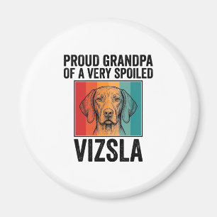 Imã Avô Orgulhoso Vizsla Design Vintage Amante de Cães
